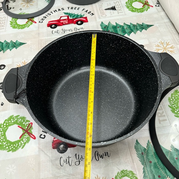 D&W Pot/Casserole 12.5" Inch,10 Qt With Lid Big Party Size Nonstick Cookware New - Picture 5 of 8